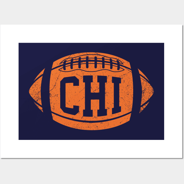 CHI Retro Football - Navy Wall Art by KFig21